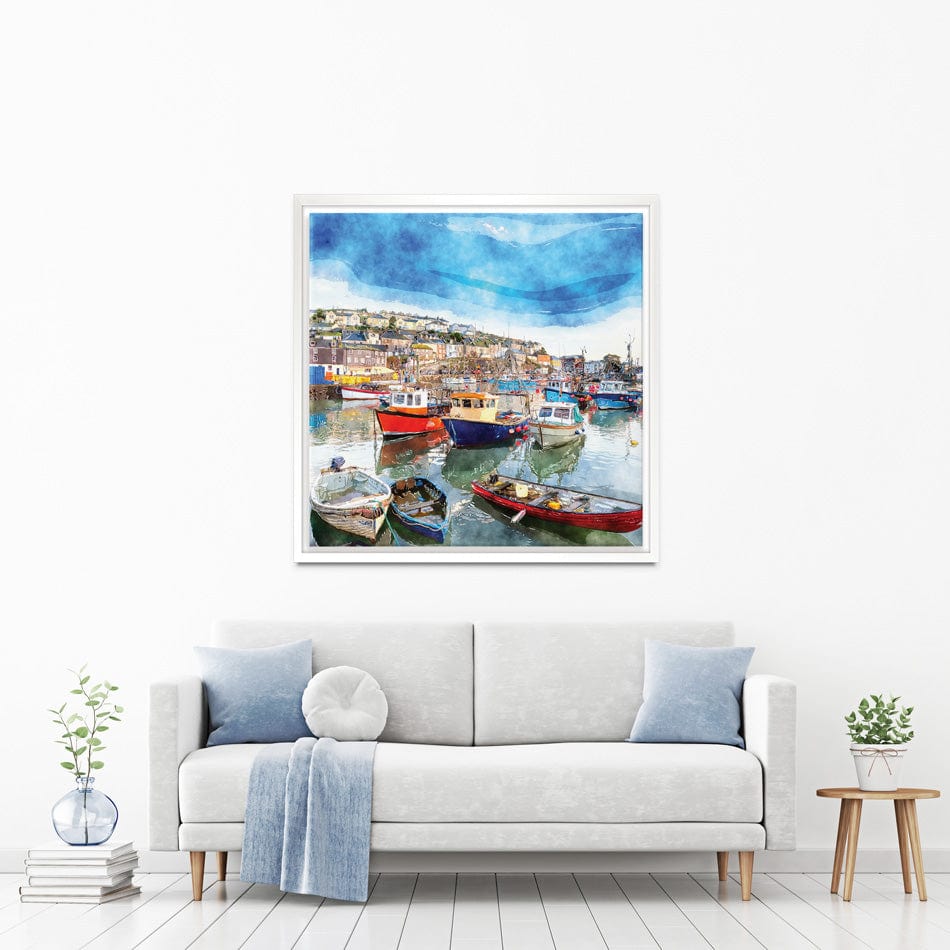 Boat Harbour Square Canvas Print wall art product Helen Hotson / Shutterstock