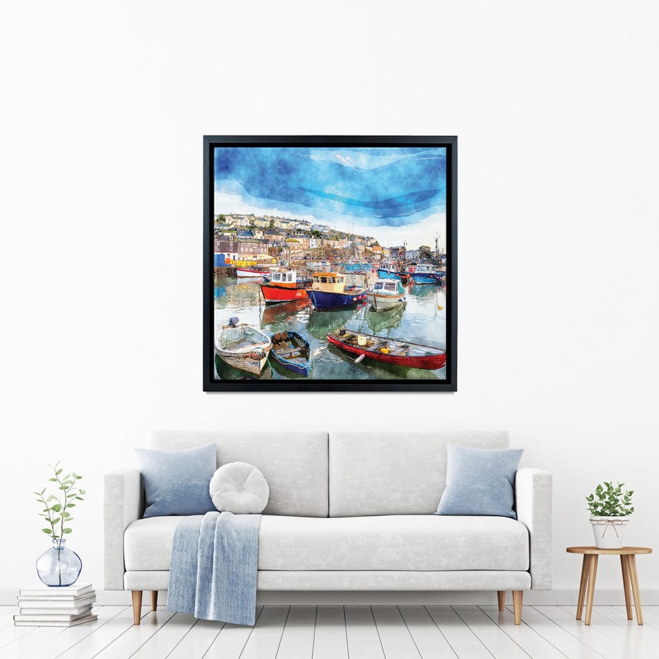 Boat Harbour Square Canvas Print wall art product Helen Hotson / Shutterstock
