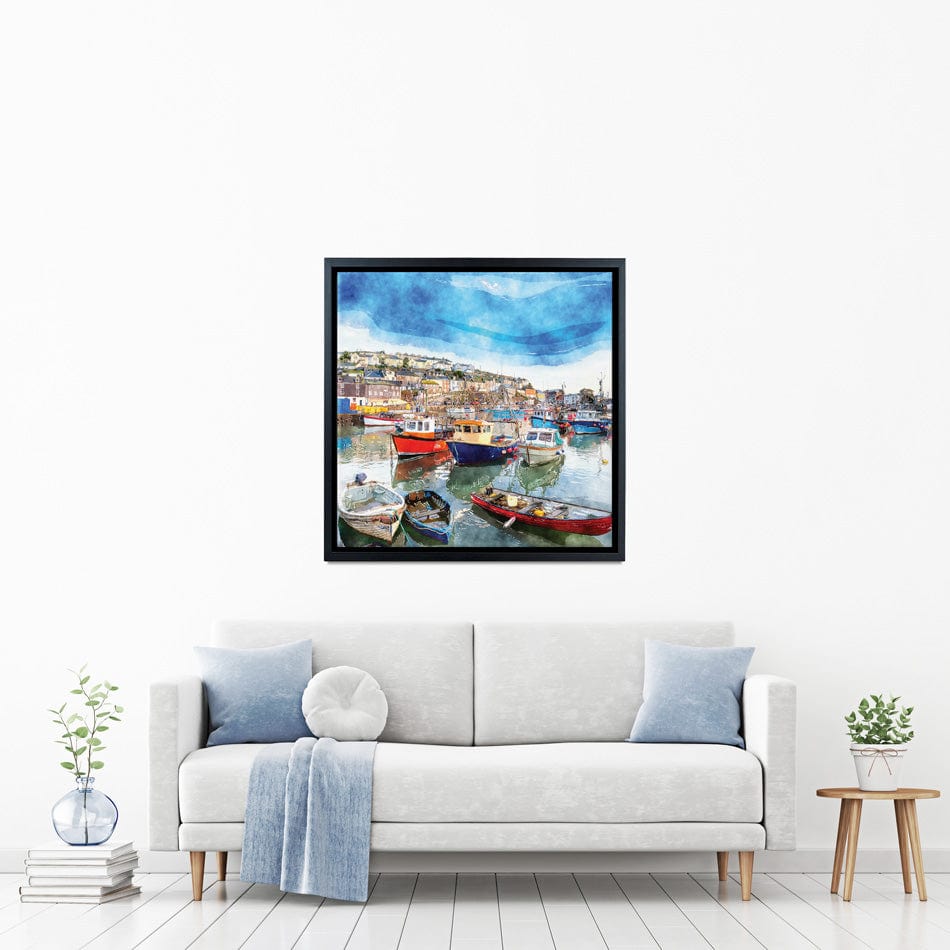 Boat Harbour Square Canvas Print wall art product Helen Hotson / Shutterstock