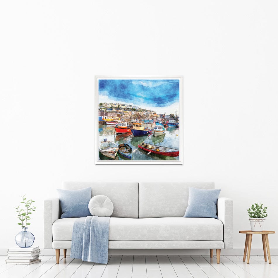 Boat Harbour Square Canvas Print wall art product Helen Hotson / Shutterstock