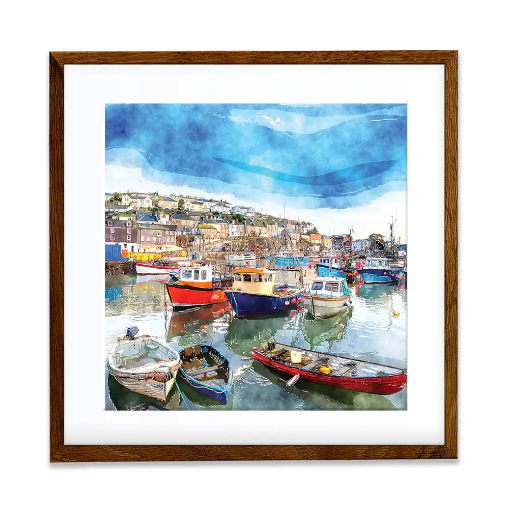 Boat Harbour Square Framed Art Print Boat Harbour Square Framed Art Print wall art product Helen Hotson / Shutterstock