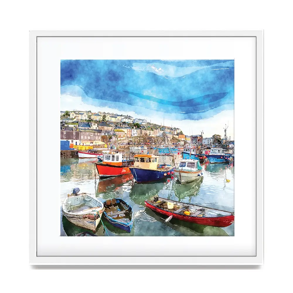 Boat Harbour Square Framed Art Print Boat Harbour Square Framed Art Print wall art product Helen Hotson / Shutterstock