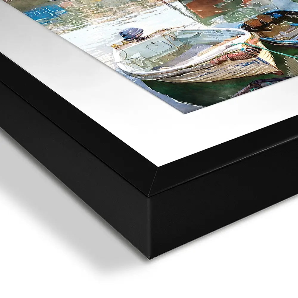 Boat Harbour Square Framed Art Print Boat Harbour Square Framed Art Print wall art product Helen Hotson / Shutterstock