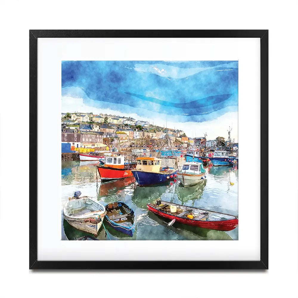 Boat Harbour Square Framed Art Print Boat Harbour Square Framed Art Print wall art product Helen Hotson / Shutterstock