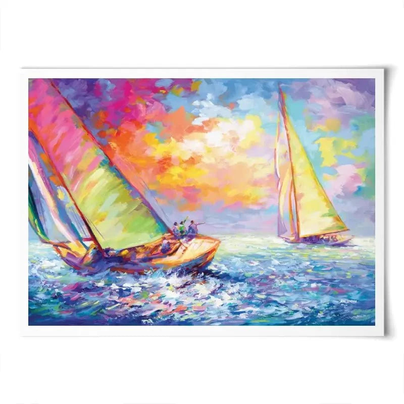 Boat Racing Art Print Boat Racing Art Print wall art product Leon Devenice