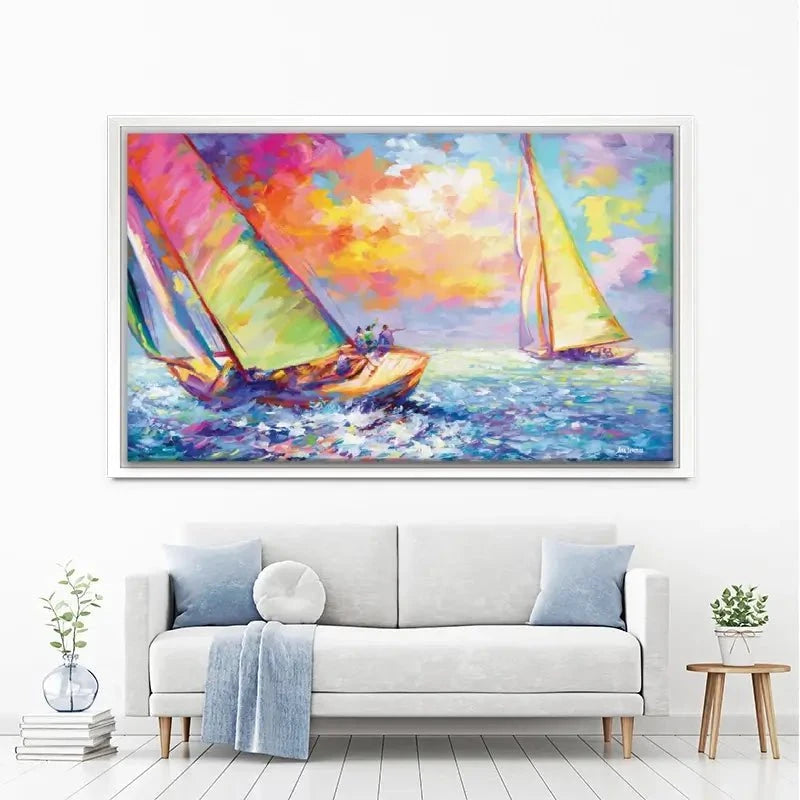 Boat Racing Canvas Print Boat Racing Canvas Print wall art product Leon Devenice