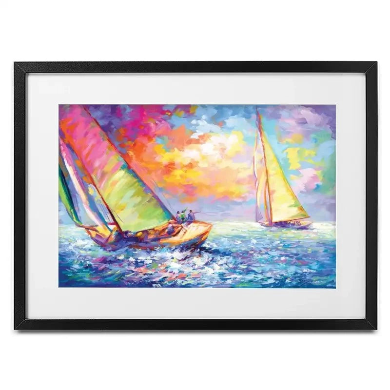 Boat Racing Framed Art Print Boat Racing Framed Art Print wall art product Leon Devenice