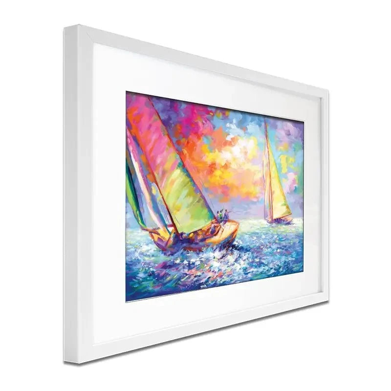 Boat Racing Framed Art Print Boat Racing Framed Art Print wall art product Leon Devenice