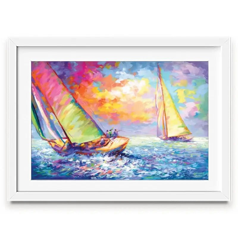 Boat Racing Framed Art Print Boat Racing Framed Art Print wall art product Leon Devenice