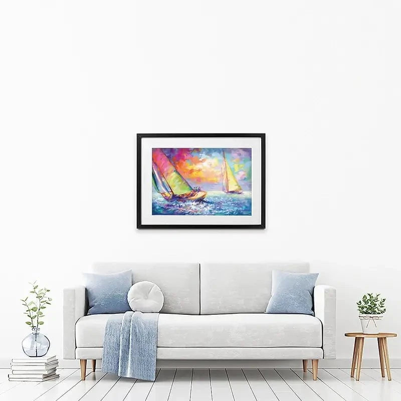 Boat Racing Framed Art Print Boat Racing Framed Art Print wall art product Leon Devenice