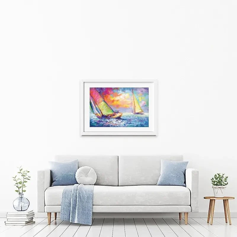 Boat Racing Framed Art Print Boat Racing Framed Art Print wall art product Leon Devenice