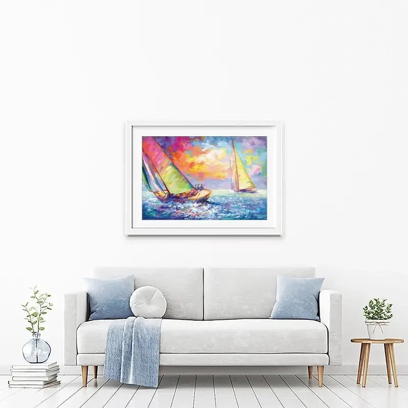 Boat Racing Framed Art Print Boat Racing Framed Art Print wall art product Leon Devenice