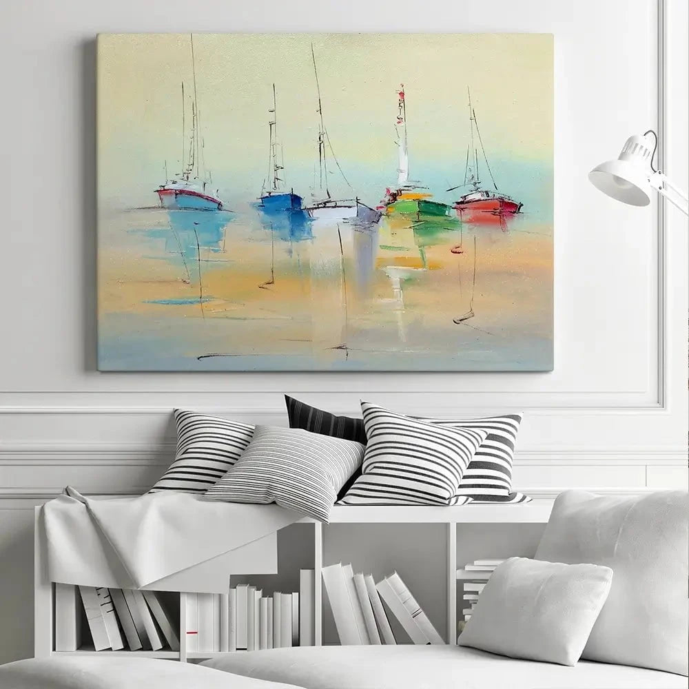 Boats From Afar Canvas Print Boats From Afar Canvas Print wall art product Oleksandr Bodnar / Shutterstock