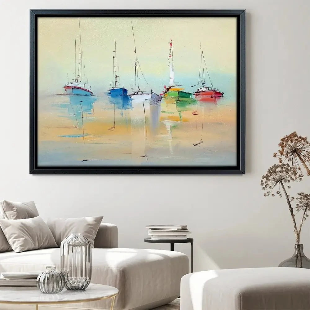 Boats From Afar Canvas Print Boats From Afar Canvas Print wall art product Oleksandr Bodnar / Shutterstock