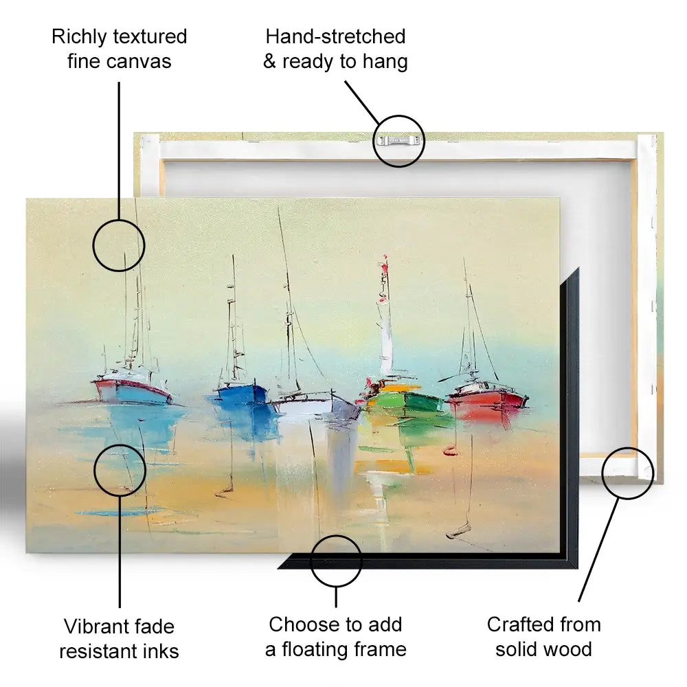 Boats From Afar Canvas Print Boats From Afar Canvas Print wall art product Oleksandr Bodnar / Shutterstock