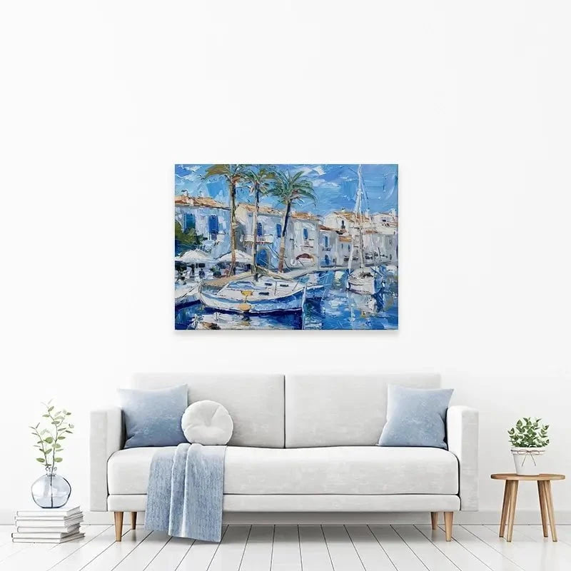 Boats In The Harbour Canvas Print Boats In The Harbour Canvas Print wall art product Elena Avanesova