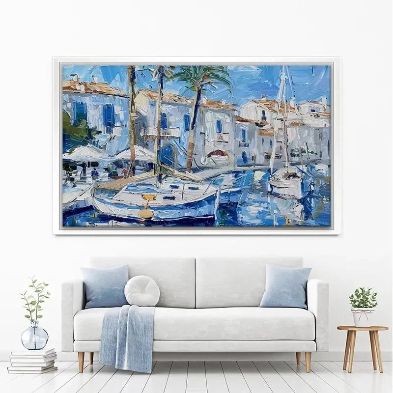 Boats In The Harbour Canvas Print Boats In The Harbour Canvas Print wall art product Elena Avanesova