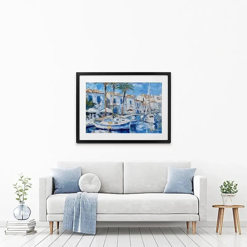 Boats In The Harbour Framed Art Print Boats In The Harbour Framed Art Print wall art product Elena Avanesova