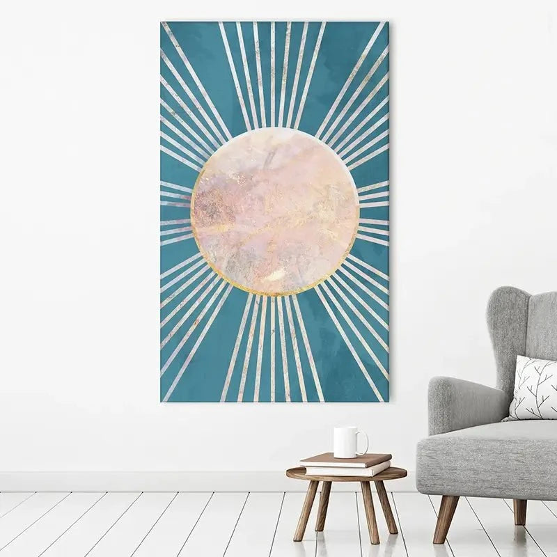 Boho Sun Blue 1 Canvas Print Boho Sun Blue 1 Canvas Print wall art product Sarah Manovski