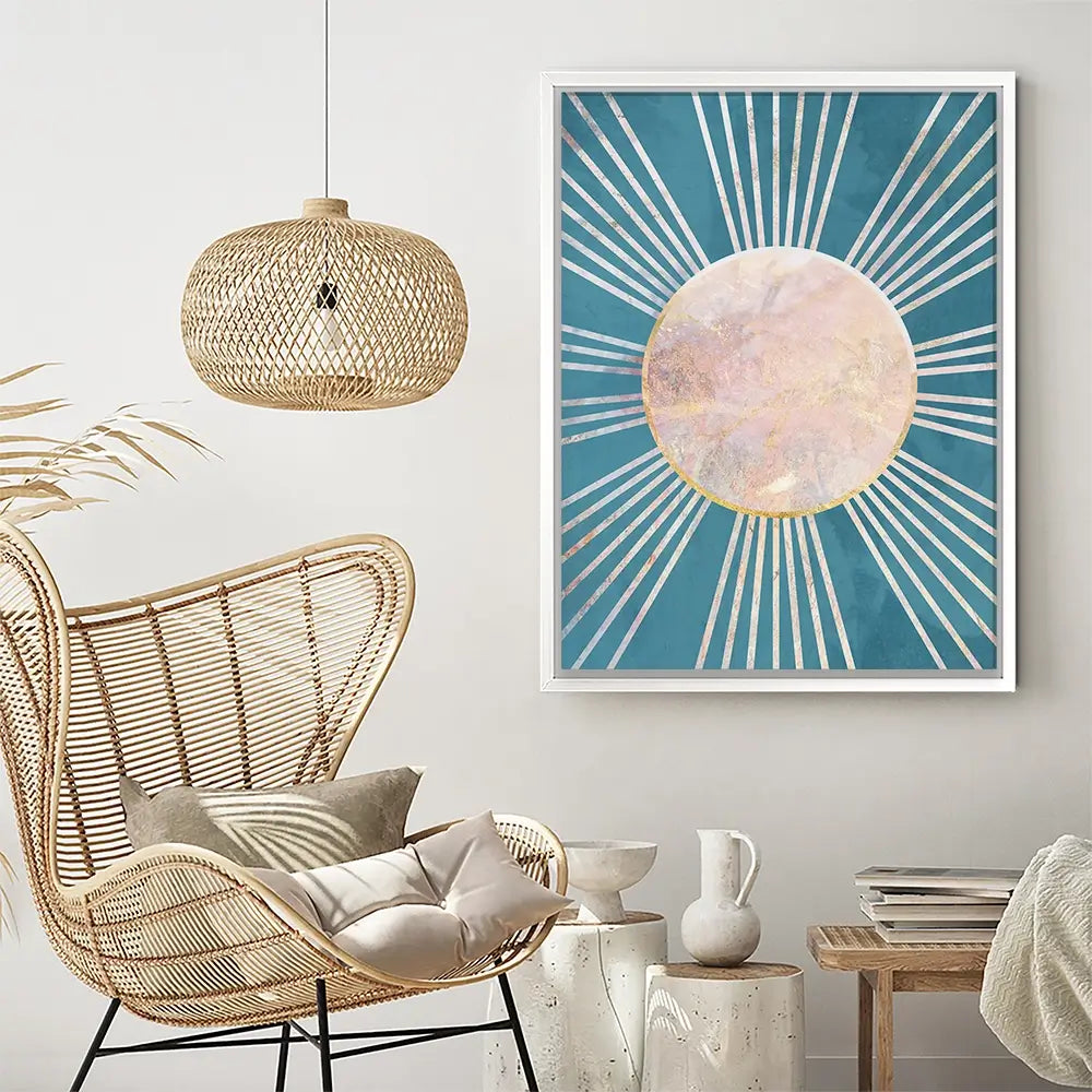 Boho Sun Blue 1 Canvas Print Boho Sun Blue 1 Canvas Print wall art product Sarah Manovski