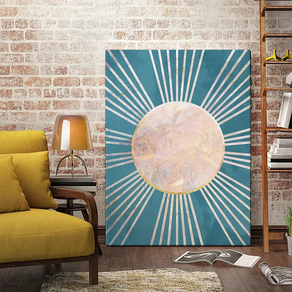 Boho Sun Blue 1 Canvas Print Boho Sun Blue 1 Canvas Print wall art product Sarah Manovski
