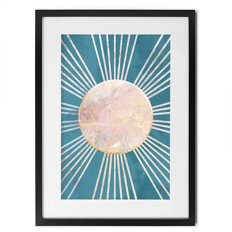 Boho Sun Blue 1 Framed Art Print Boho Sun Blue 1 Framed Art Print wall art product Sarah Manovski