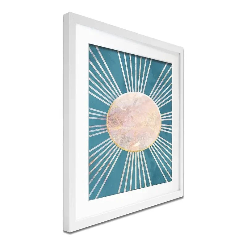 Boho Sun Blue 1 Framed Art Print Boho Sun Blue 1 Framed Art Print wall art product Sarah Manovski