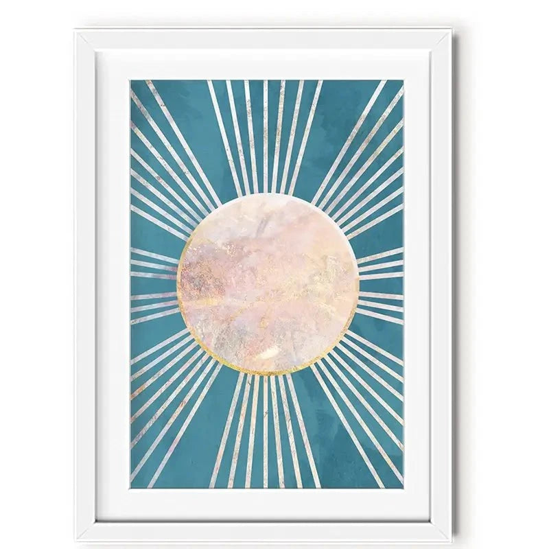 Boho Sun Blue 1 Framed Art Print Boho Sun Blue 1 Framed Art Print wall art product Sarah Manovski