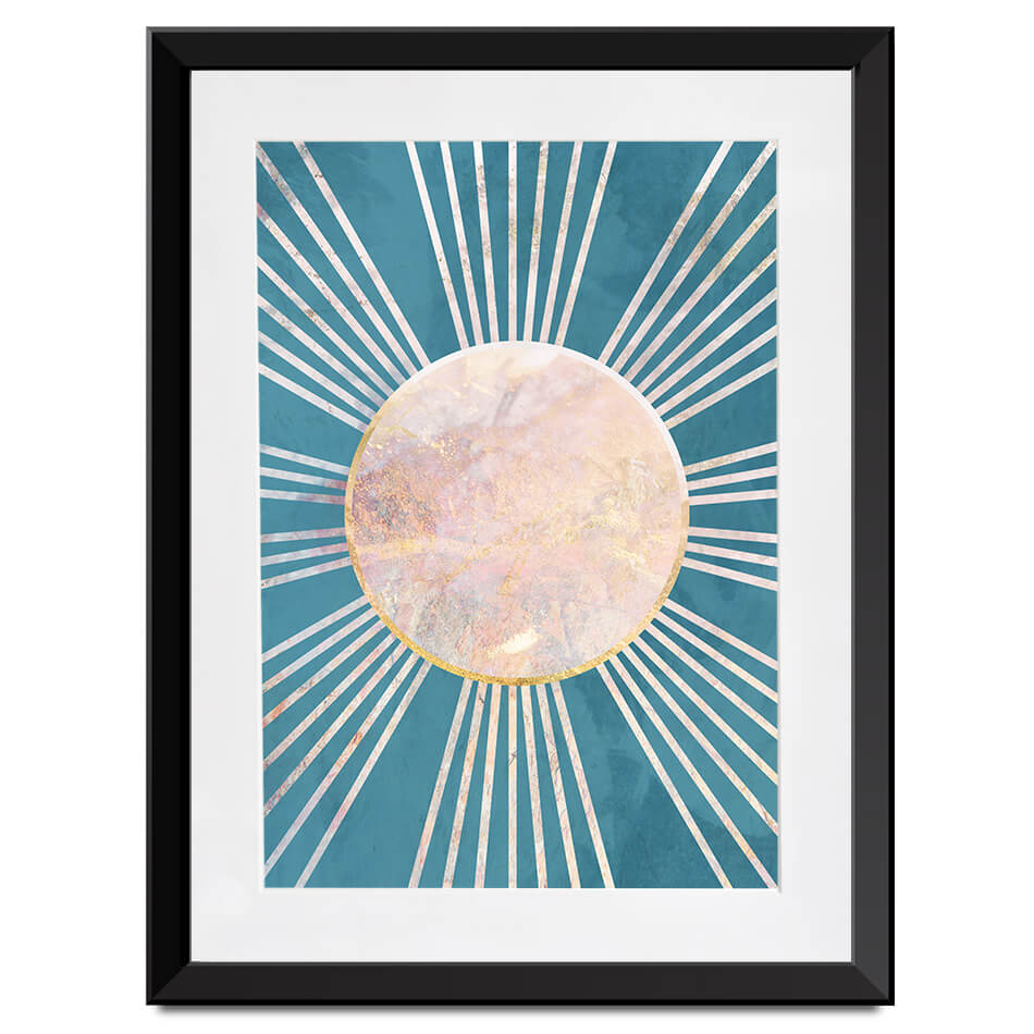 Boho Sun Blue 1 Framed Art Print Boho Sun Blue 1 Framed Art Print wall art product Sarah Manovski