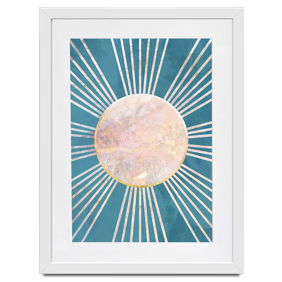 Boho Sun Blue 1 Framed Art Print Boho Sun Blue 1 Framed Art Print wall art product Sarah Manovski