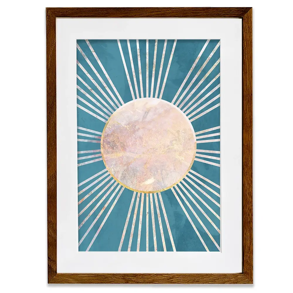 Boho Sun Blue 1 Framed Art Print Boho Sun Blue 1 Framed Art Print wall art product Sarah Manovski