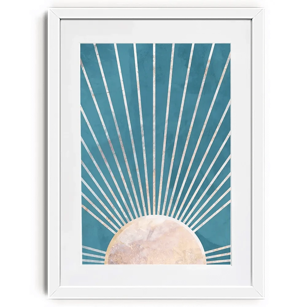 Boho Sun Blue 2 Framed Art Print Boho Sun Blue 2 Framed Art Print wall art product Sarah Manovski