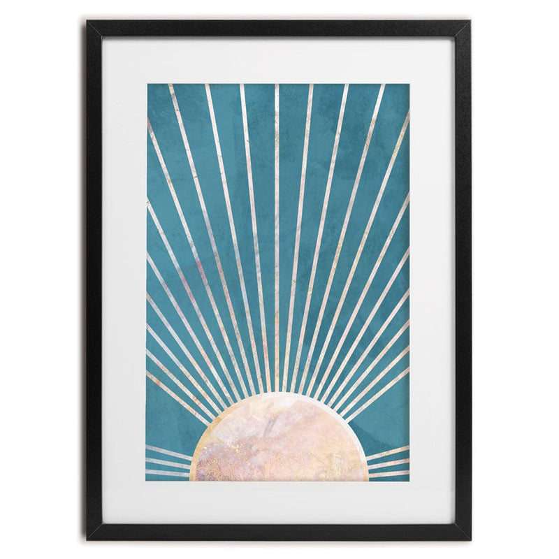 Boho Sun Blue 2 Framed Art Print wall art product Sarah Manovski