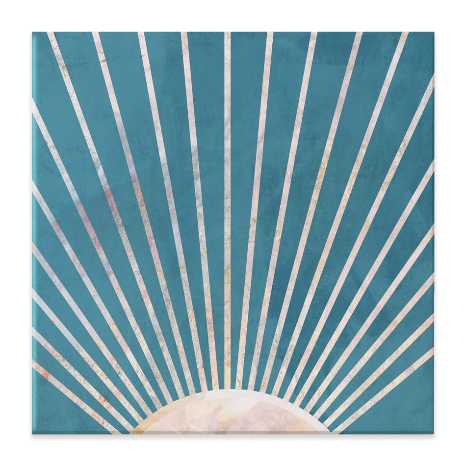 Boho Sun Blue 2 Square Canvas Print wall art product Sarah Manovski