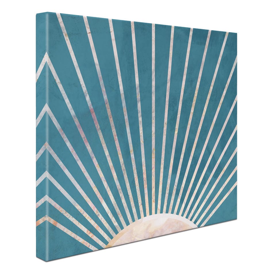 Boho Sun Blue 2 Square Canvas Print wall art product Sarah Manovski