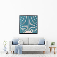 Boho Sun Blue 2 Square Canvas Print wall art product Sarah Manovski