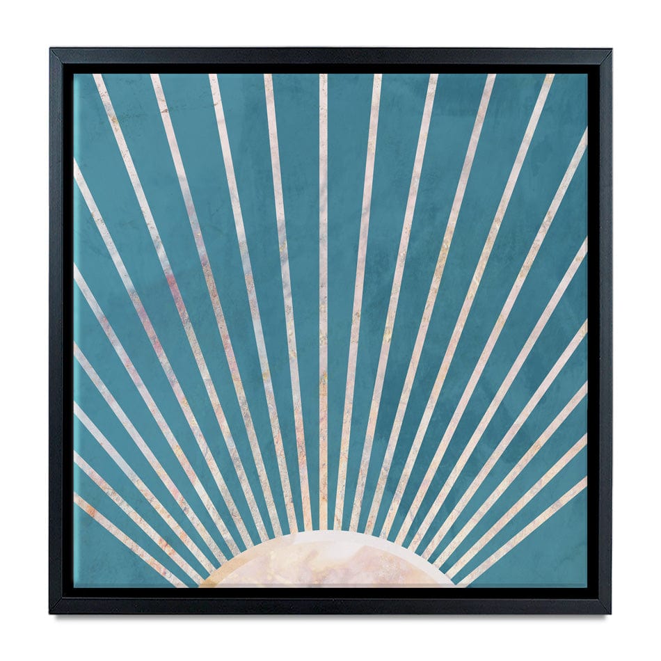 Boho Sun Blue 2 Square Canvas Print wall art product Sarah Manovski
