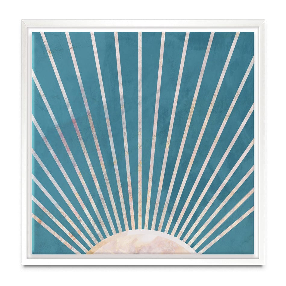 Boho Sun Blue 2 Square Canvas Print wall art product Sarah Manovski