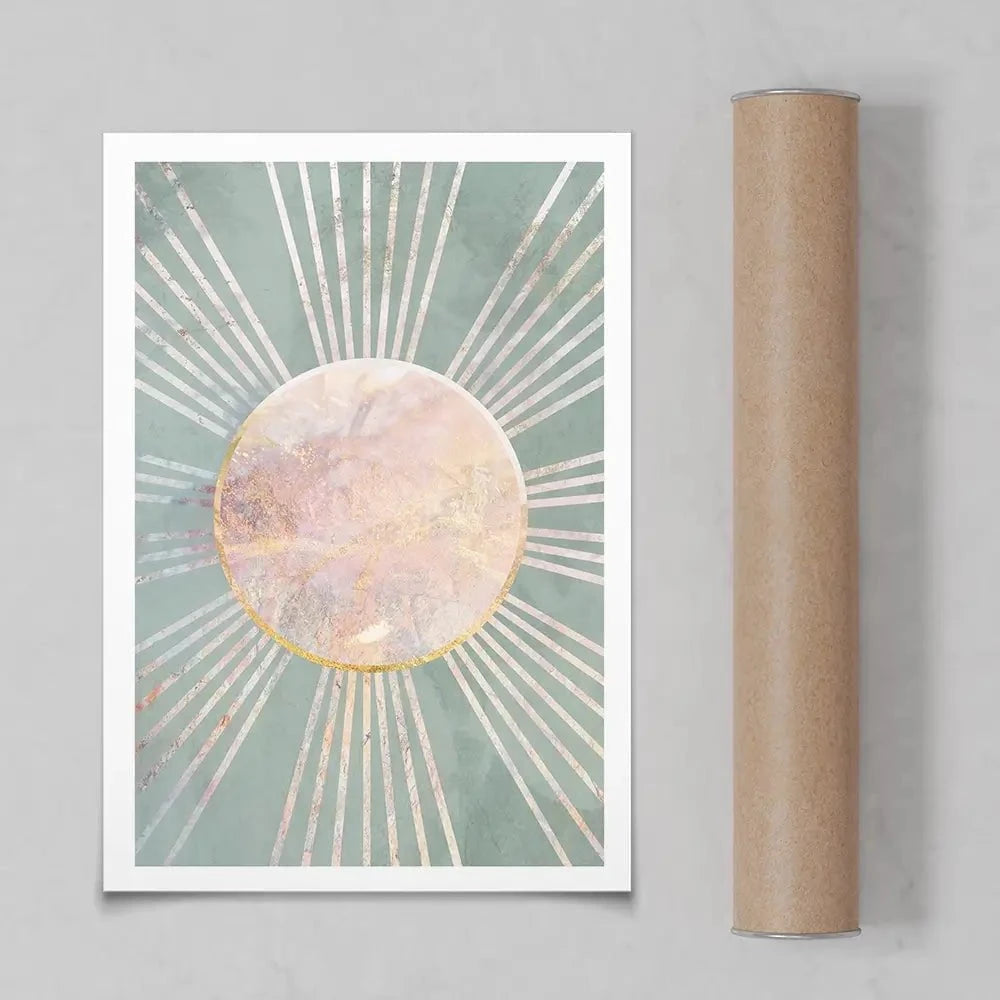 Boho Sun Pale Green 1 Art Print Boho Sun Pale Green 1 Art Print wall art product Sarah Manovski