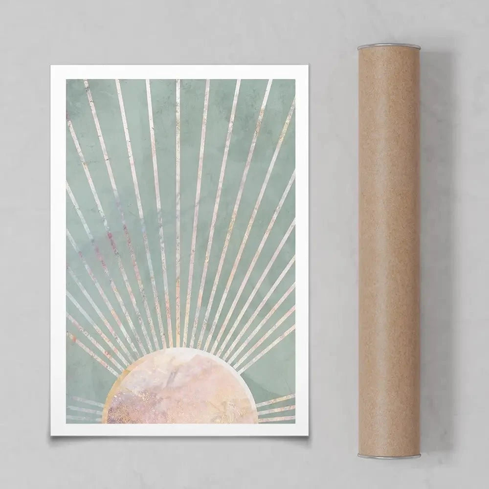 Boho Sun Pale Green 2 Art Print Boho Sun Pale Green 2 Art Print wall art product Sarah Manovski