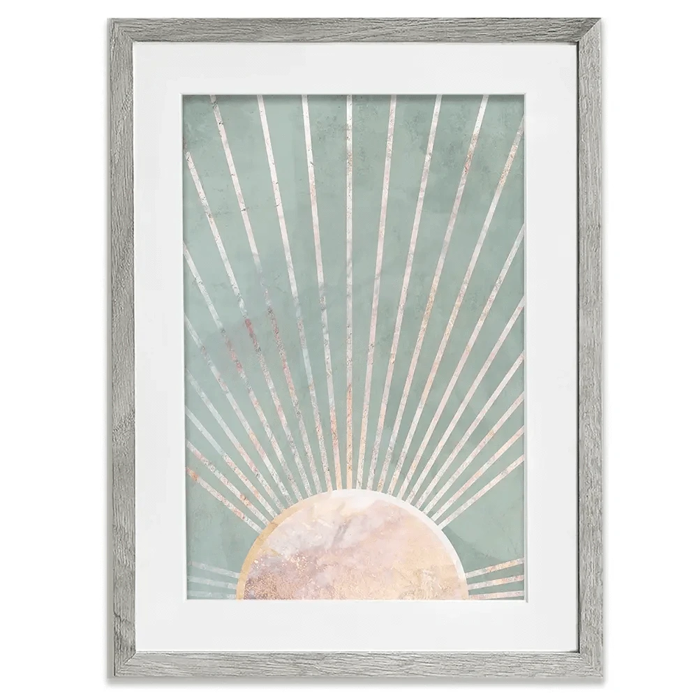 Boho Sun Pale Green 2 Framed Art Print Boho Sun Pale Green 2 Framed Art Print wall art product Sarah Manovski