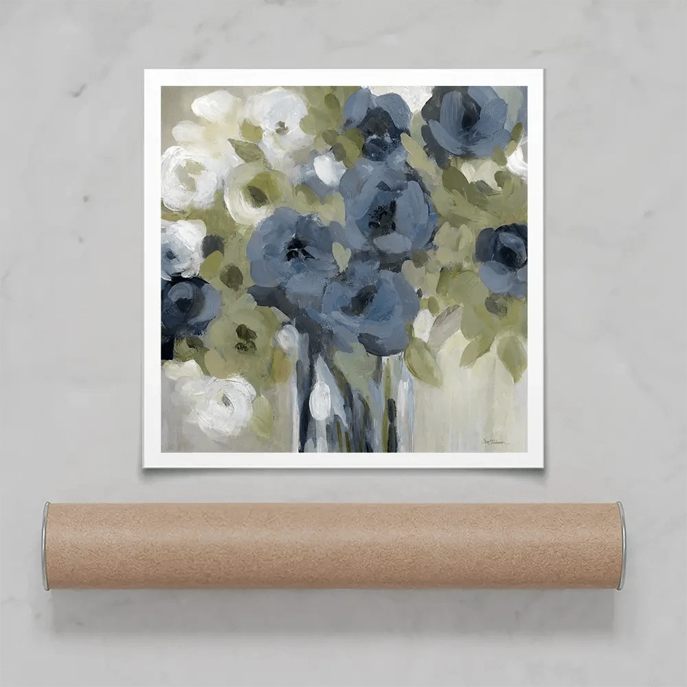 Bold Blues Square Art Print Bold Blues Square Art Print wall art product Carol Robinson