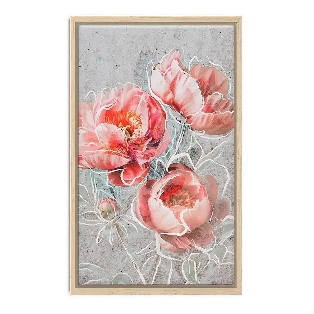 Bordered Peony Canvas Print Bordered Peony Canvas Print wall art product Treechild