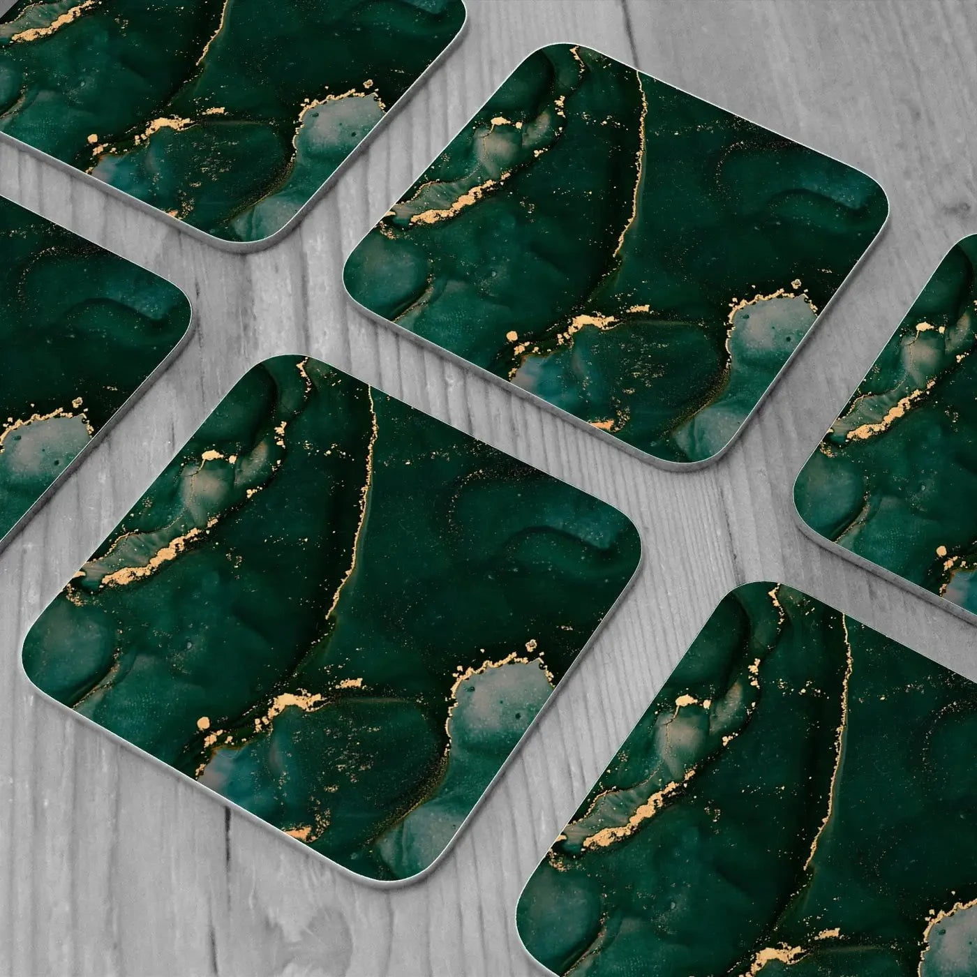 Bottle Green Marble 2 Coaster Set Bottle Green Marble 2 Coaster Set wall art product djero.adlibeshe yahoo.com / Shutterstock