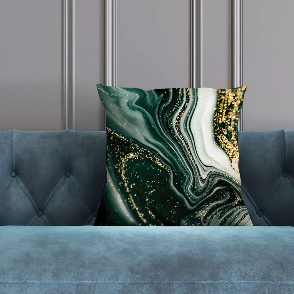 Bottle Green Marble Cushion Bottle Green Marble Cushion wall art product Art Print Shop