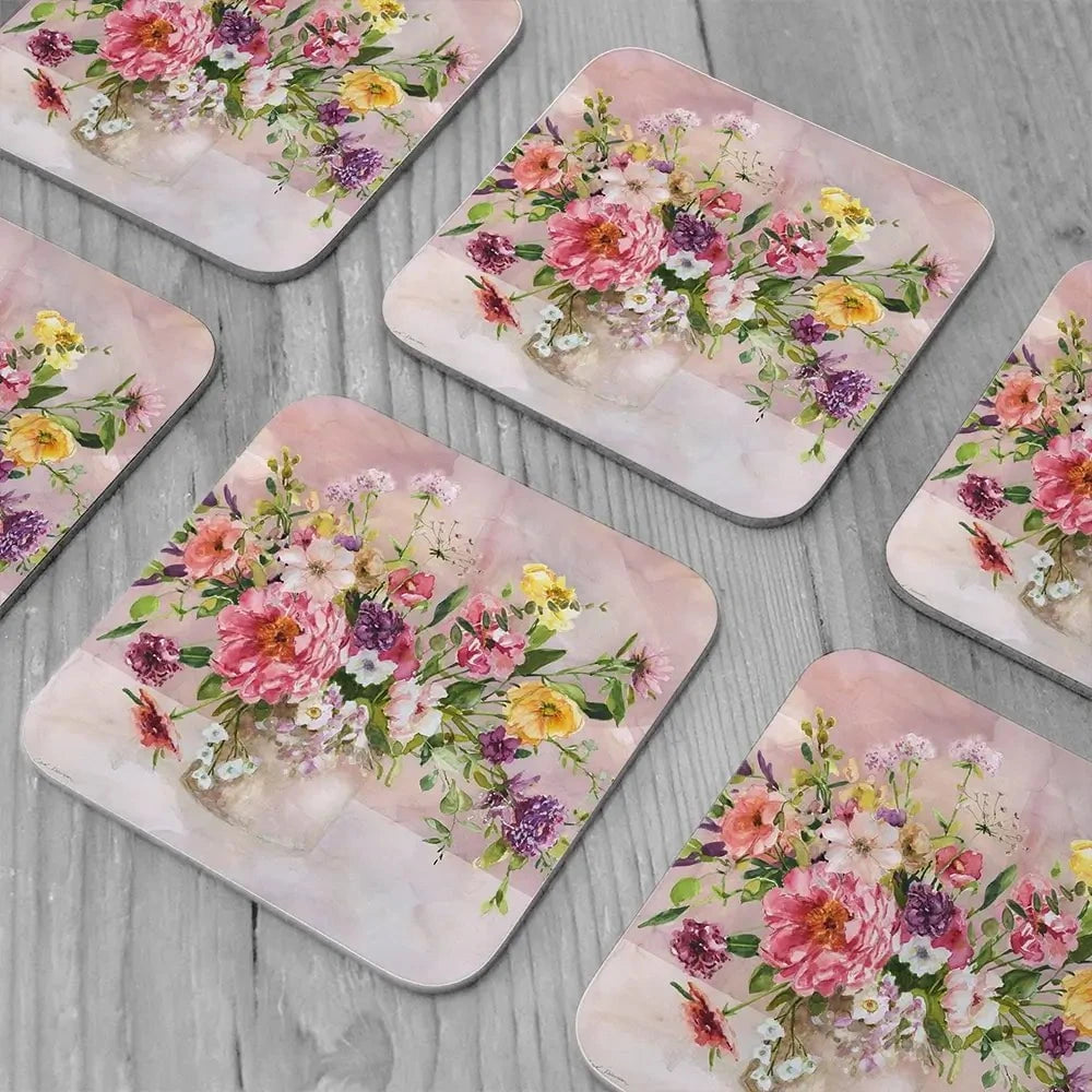 Bouquet Blooms Coaster Set Bouquet Blooms Coaster Set wall art product Carol Robinson