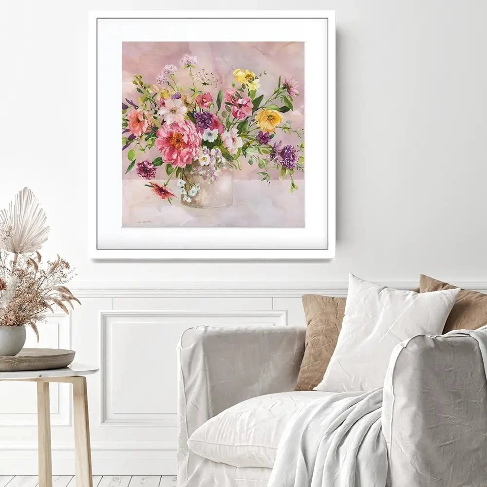 Bouquet Blooms Square Framed Art Print Bouquet Blooms Square Framed Art Print wall art product Carol Robinson