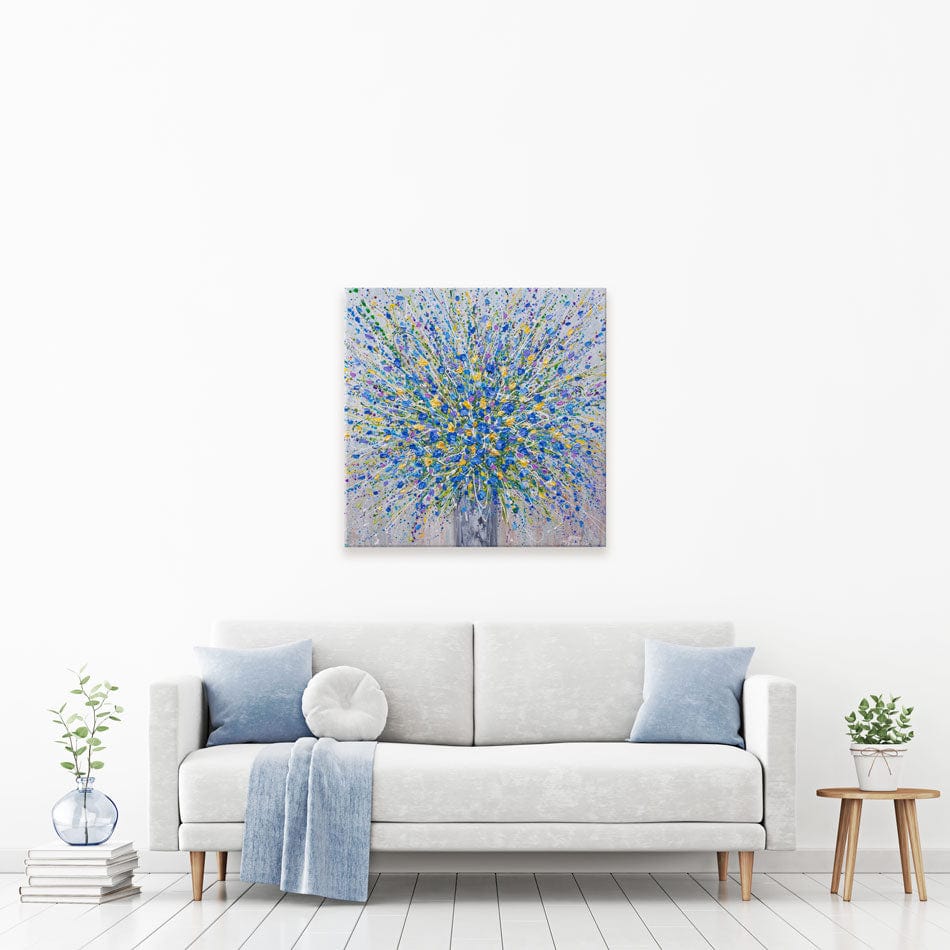 Bouquet Of Blue Flowers Canvas Print wall art product Olga Tkachyk