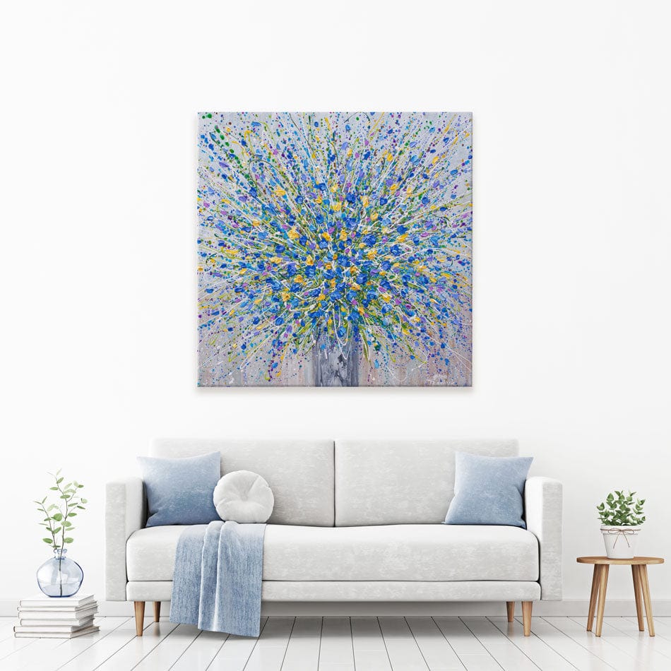 Bouquet Of Blue Flowers Canvas Print wall art product Olga Tkachyk