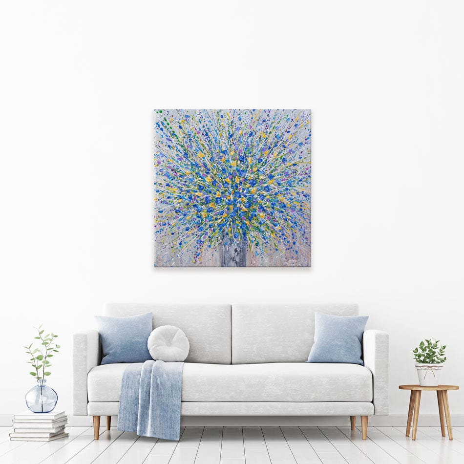 Bouquet Of Blue Flowers Canvas Print wall art product Olga Tkachyk